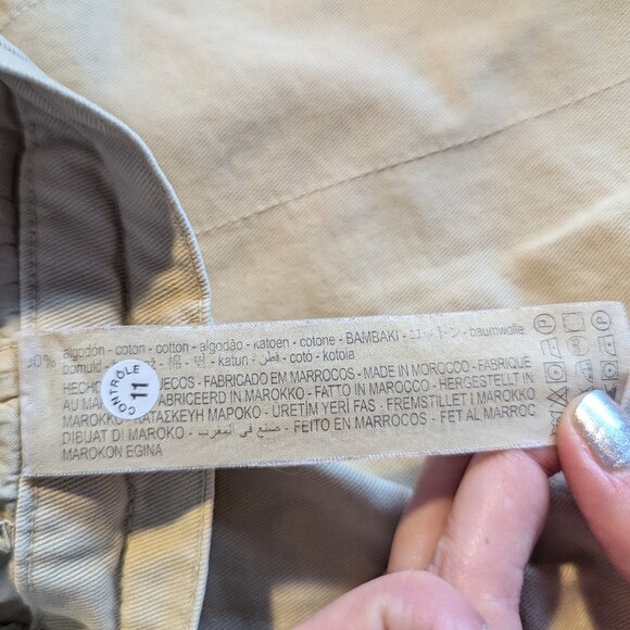 NWT Beige Cotton Cargo pants, ZARA, Size 44 - Picture 6 of 6
